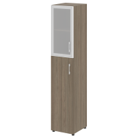 Шкаф высокий узкий правый (1 средний фасад ЛДСП + 1 низкий фасад стекло в раме) Yalta LT.SU-1.7 R L/R вяз благородный